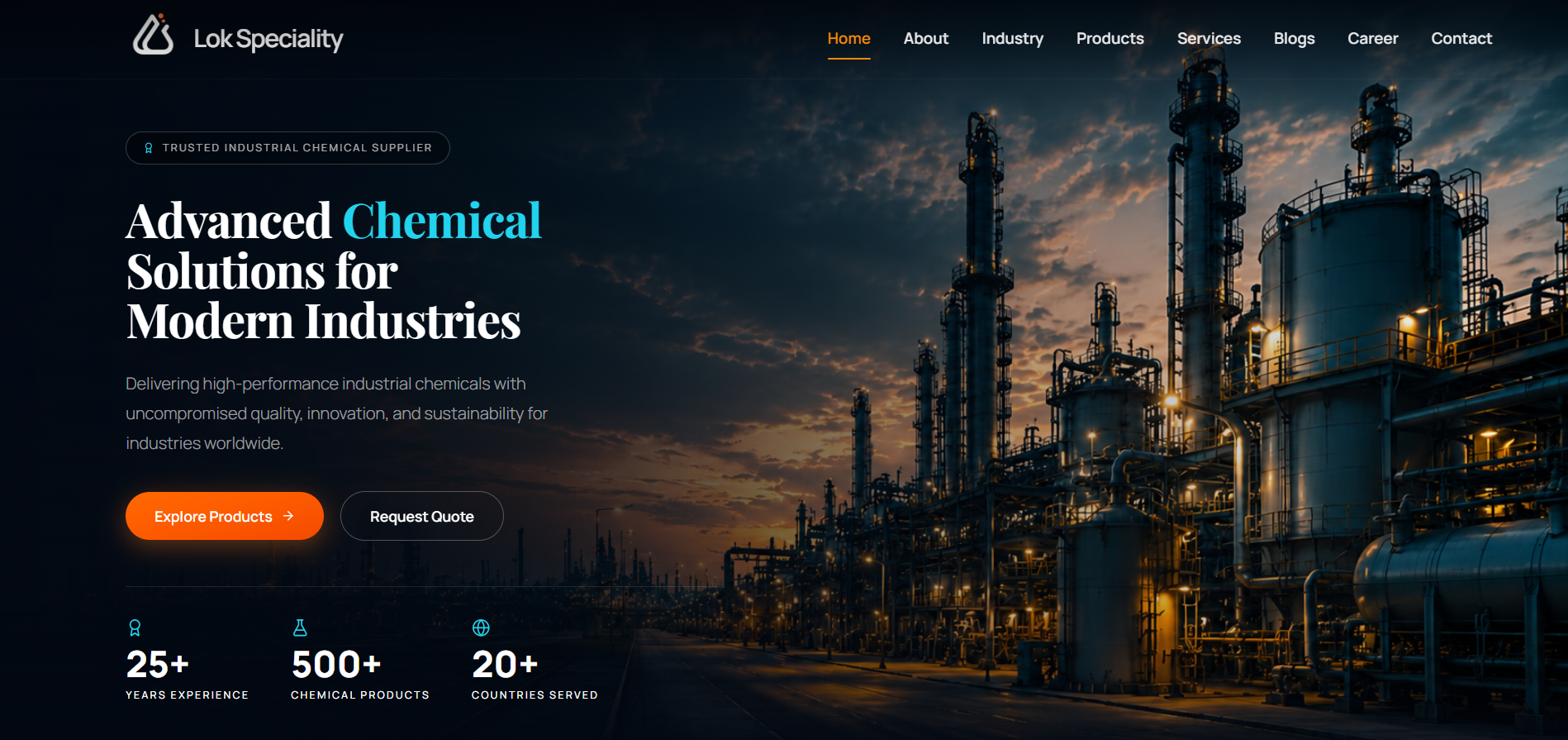 Lok Specilialty Chemicals website