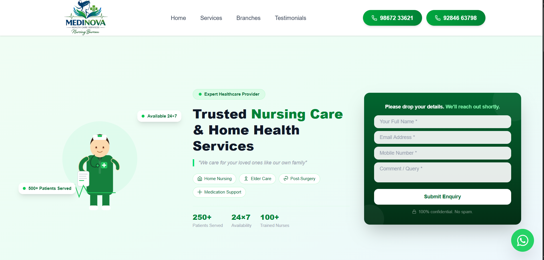 Medinova - Healthcare Service website